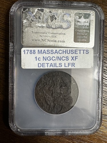 1788 Massachusetts Penny- No Period- NGC (NCS) XF Details Corroded, 1C - Picture 2 of 7