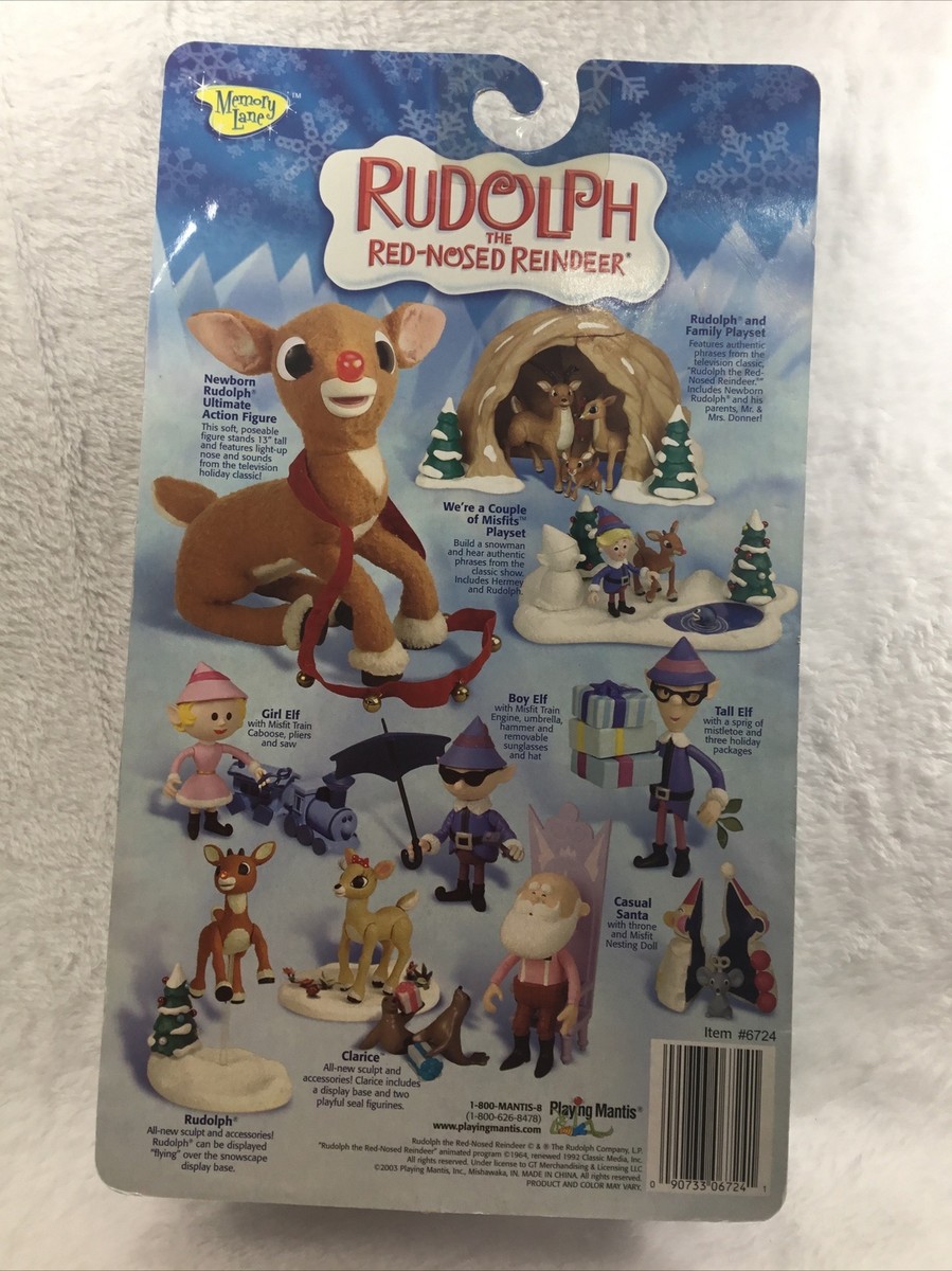 Rare Vintage Memory Lane Rudolph the Red Nose Reindeer 6” Santa