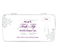 nsi Tech-Tip Almond Nail Tips 200 Ct (Clear)