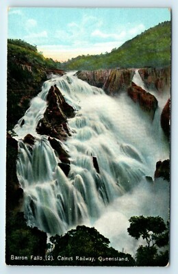 POSTKARTE QUEENSLAND BARRON FALLS CAIRNS RAILWAY AUSTRALIEN 