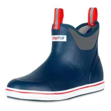 Xtratuf Men's 6 Inch Ankle Deck Boot - Navy/Red SIZE 8 Brand New/Free Shipping