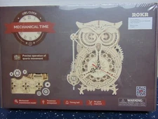 ROKR Mechanical wooden owl clock kit