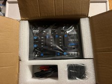 Pyle PMX8BU Professional 3-Channel Bluetooth DJ Mixer with Digital LED Display