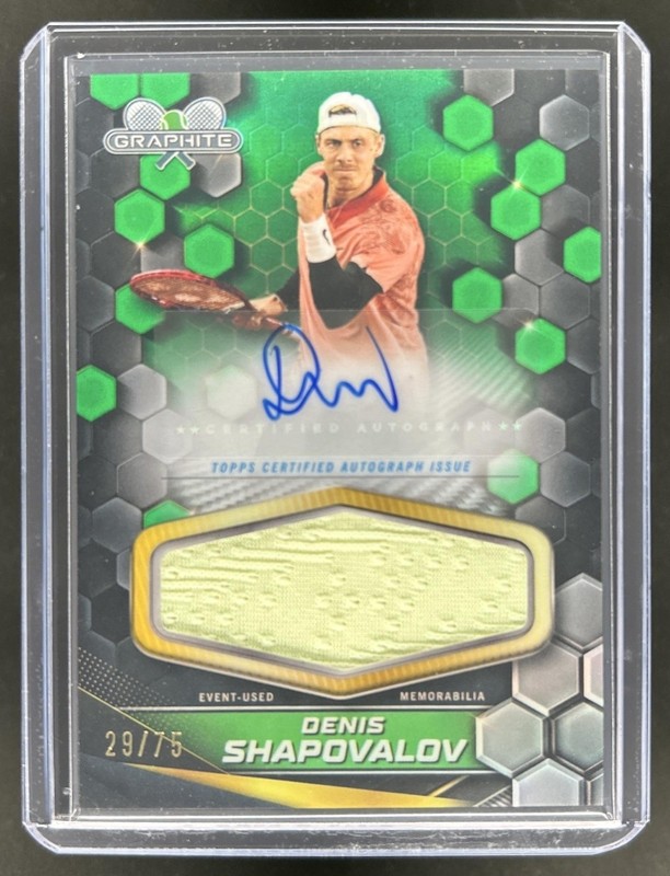 2024 Topps Graphite Denis Shapovalov Signature Relics Green Refractor Auto #/75