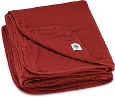 Soft Baby Quilt Blanket Crimson Nursery Bedding Material For Tummy Time Comfort