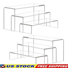 2 Sets Large Clear Acrylic Display Risers 11.2"  11.6"  12" Rectangular Desktop