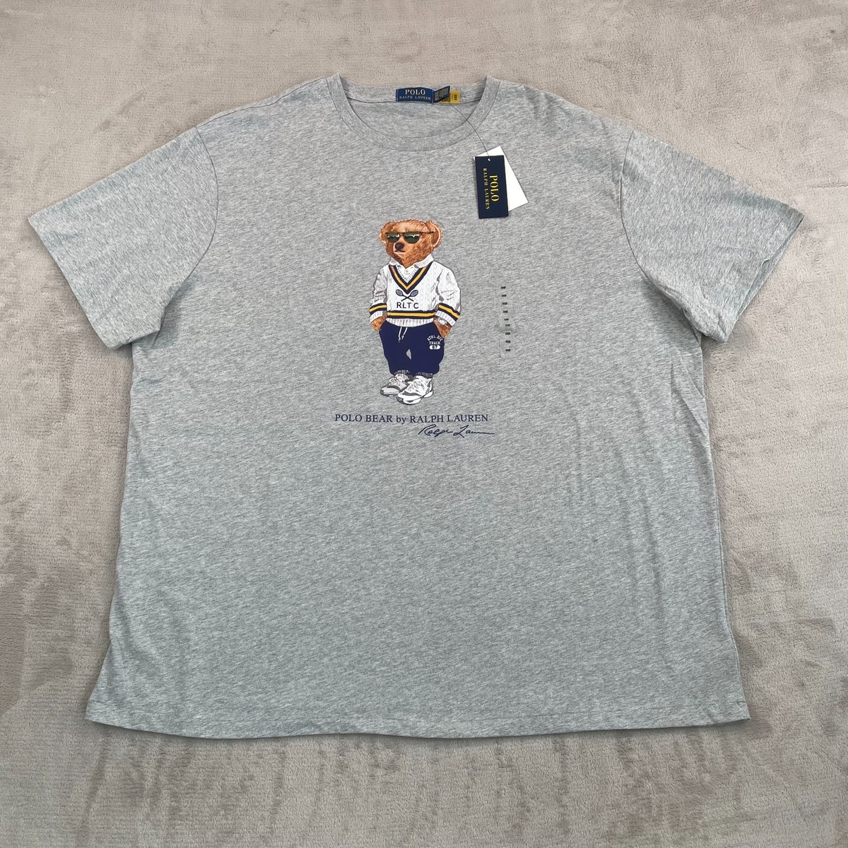 Polo Ralph Lauren Polo Bear T Shirt Men 3XB Big Heather Grey