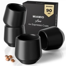 - Espressotassen 4er Set 90 ml / Tassen aus Keramik ohne Henkel, Espresso Tas...