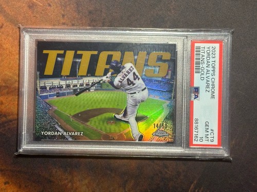 2023 Topps Chrome TITANS #CT9 Yordan Alvarez Gold Refractor/50 PSA 10 Pop 5