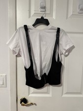Hot Topic Women s White Shirt With Black Under Bust Corset