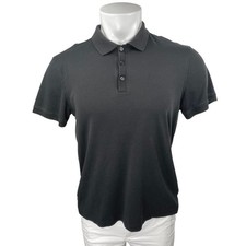 Calvin Klein Men's Black Liquid Cotton Golf Short Sleeve Polo Shirt Top Size M