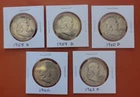 Franklin Half Dollar Silver Lot 1958D,1959D,1960D,1962,1962D w/ Liberty Bell