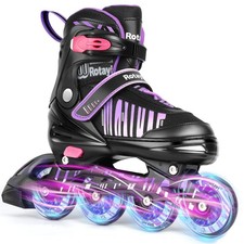 Adjustable Inline Skates for Girls and Boys with Full Light Up Wheels, Fun Il...