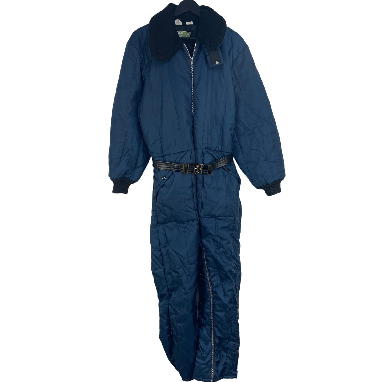 Traje de nieve aislado Sears traje de esquí con cinturón cremallera azul para hombre mediano
