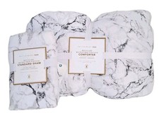 Pottery Barn Teen Marble Microfiber Pintuck Comforter and 1 Sham Twin XL