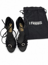 Freed of London Black Latin Dance Shoes Size 5 UK w/ Bag