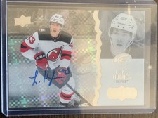 2023-24 UD Ice Luke Hughes White Snowflake Auto Rookie RC Card #127 SP . rookie card picture