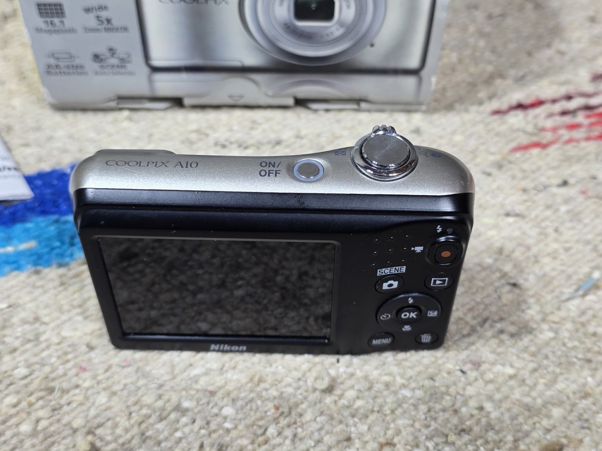Nikon Coolpix A10 16.1MP Digital Camera Silver With Box | eBay