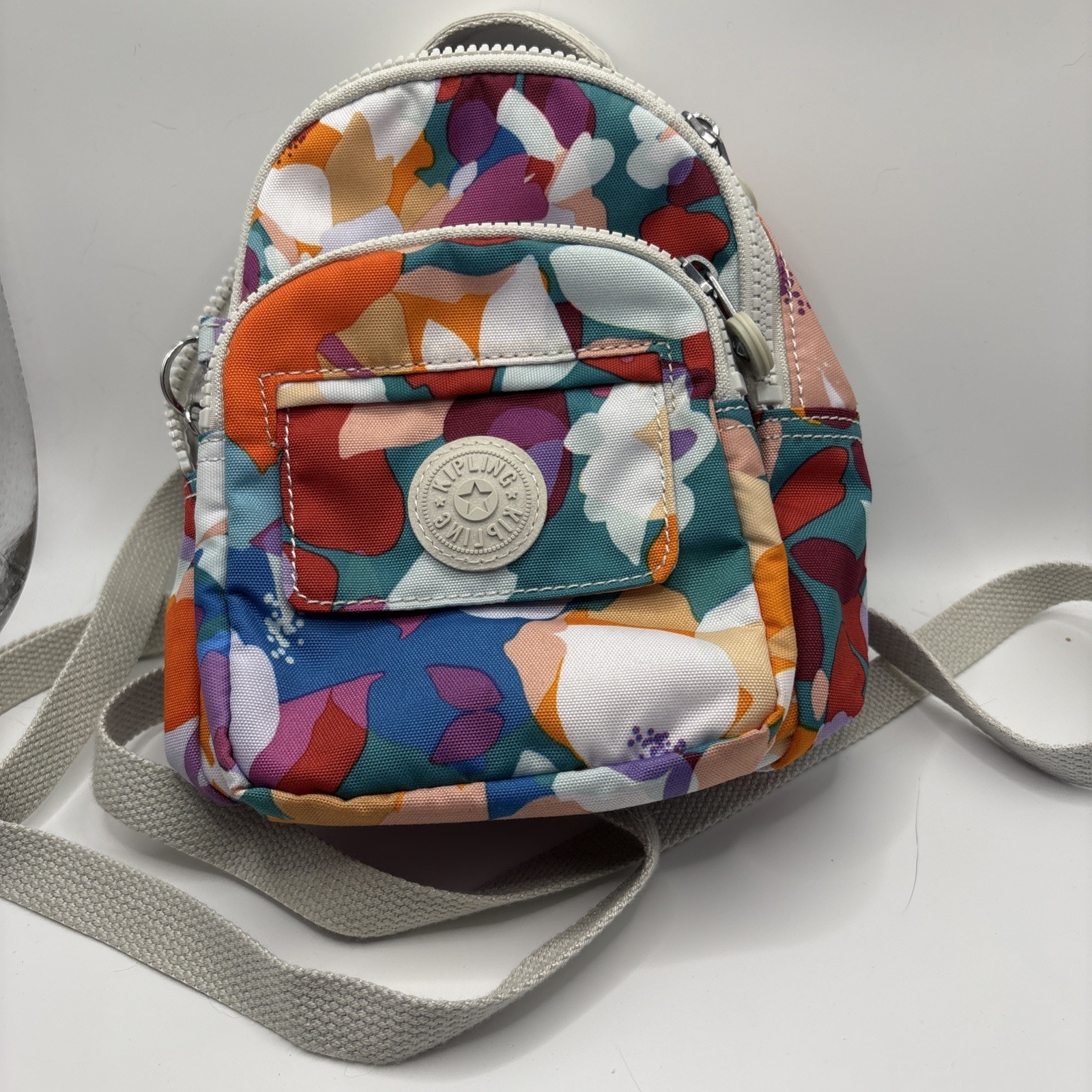 Kipling Mini Backpack Floral Print Convertible St… - image 1