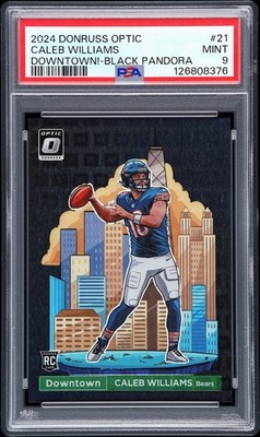 2024 DONRUSS OPTIC CALEB WILLIAMS BLACK PANDORA DOWNTOWN /25 #21 PSA 9