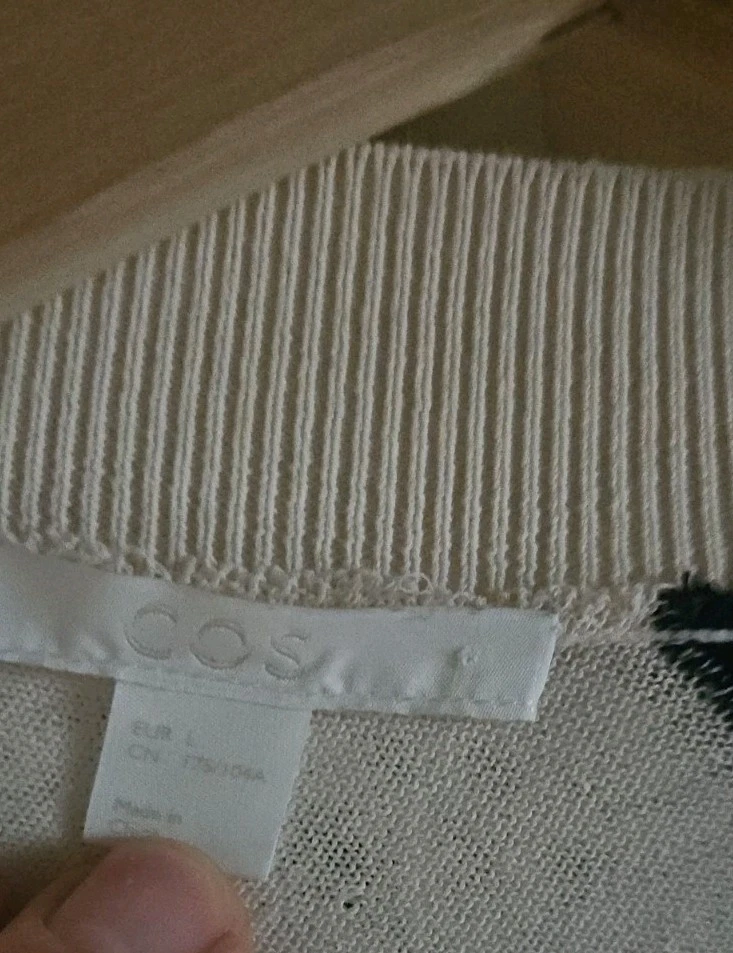 COS Asymmetrical Striped Knit Dress/Tunic Top Size L ( UK 16-20) Hardly Worn - Image 3 of 4