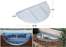 Economy Round Flat Window Well Cover 39" W x 17" D x 2.5" H, 1/12" Thick w Clips