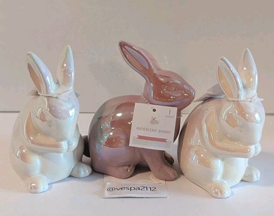 Target Bullseye Playground Easter Bunny Iridescent 3pc Set Bunnies Spring Decor 