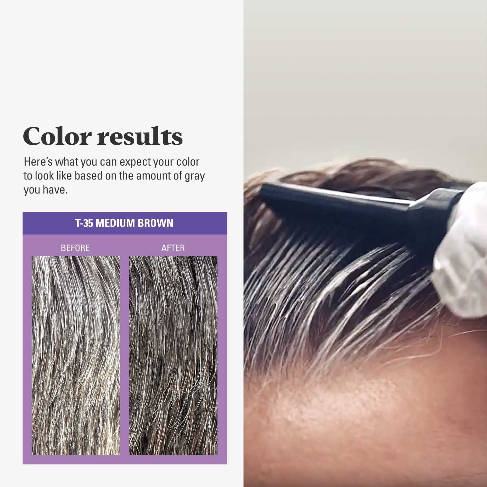 Touch of Gray Hair Color T-35 Medium Brown Just For Men Comb Application 3 Pack