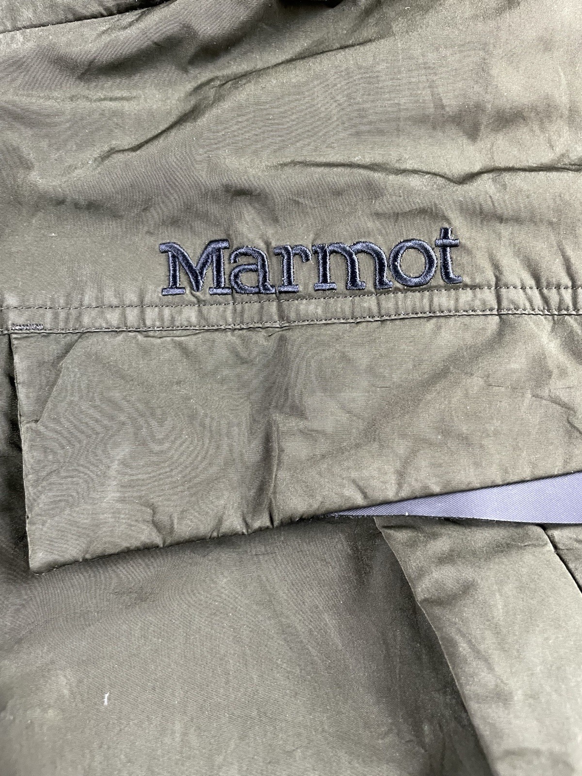 Marmot Down Jacket Men’s Large XL Green Mountain Parka Puffer Hooded