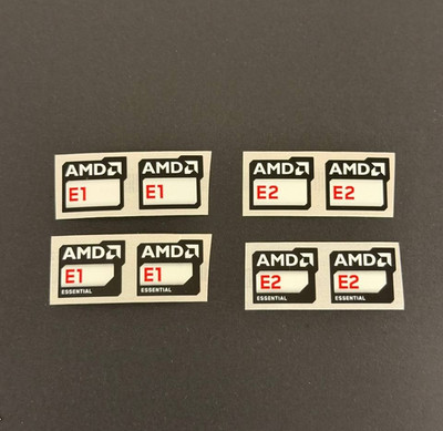 AMD  E1 , E2,  E1 /E2 Essential Sticker Label Decal 20mm x 16.5mm