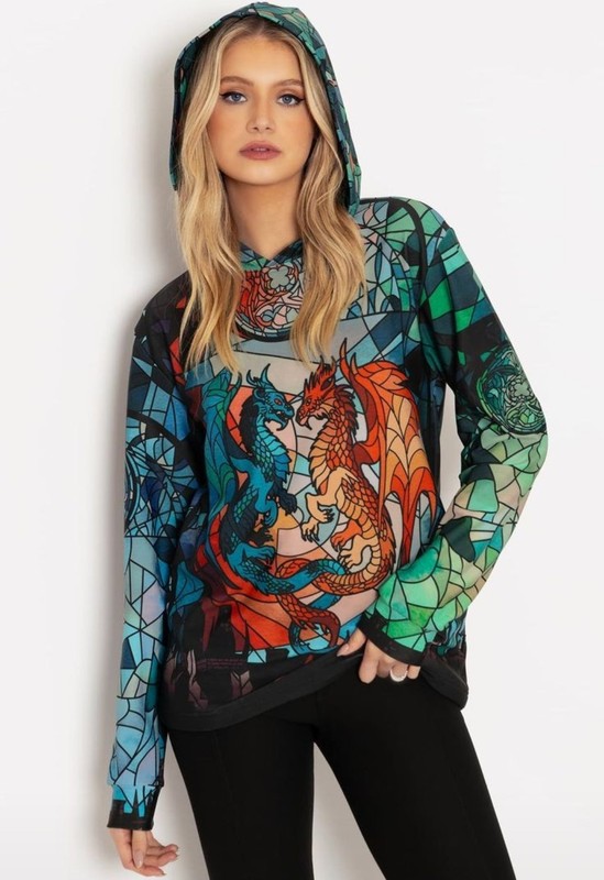 BLACKMILK GLASS DRAGONS HOODIE SWEATER - SIZE M - NEW WITH TAGS!