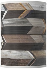 Cylinder Giclee Print Lamp Shade Woodwork Arrows Small 8x8x11 Spider Harp Finial