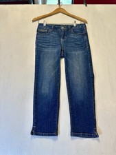 Cache Women  s Y2K Denim Jeans Size 2 Straight Leg Embellished Pocket
