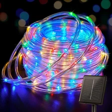 Guirnalda De Manguera Luces 40 Pies 120 LED Solares Navidad Para Exteriores Casa