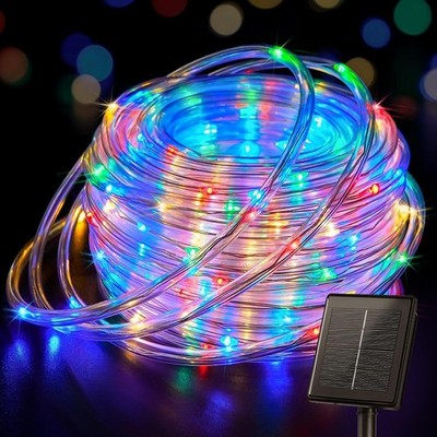 Guirnalda De Manguera Luces 40 Pies 120 LED Solares Navidad Para Exteriores Casa