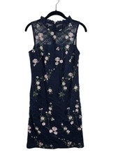 Karl Lagerfeld Paris Dress Womens 2 Floral Lace Embroidered Sheath Elegant Forma