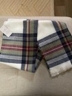 Lands' End Plaid scarf Ivory-Navy-Burgandy — photo 1