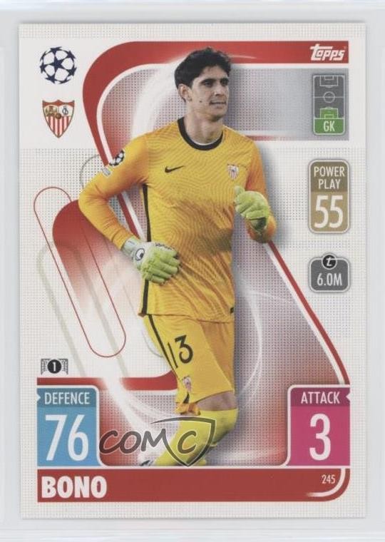 2021 Topps Match Attax UEFA Club Competitions Yassine Bounou #245 Rookie RC 0k3t