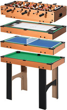 Tavolo Multigioco 4 in 1 Con Calcio Balilla, Biliardo, Ping Pong E Hockey Da Tav