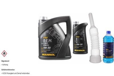 6L MANNOL Motoröl 7707 5W-30 API SN/CF inkl. Schlauch + Scheibenreiniger