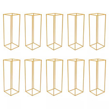 10-Pieces 10.62 In. W X 31.49 In. H Metal Flower Stand Gold Wedding Flower Rack