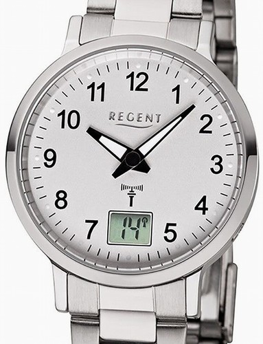 Günstige moderne Regent BA-405 Edelstahl Damen-Funkuhr UVP 118,00 EUR NEU! - 第 1/5 張圖片
