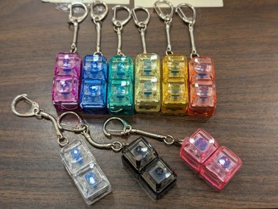 Double and Quad Clear Keycap Clickers - fidget keychain