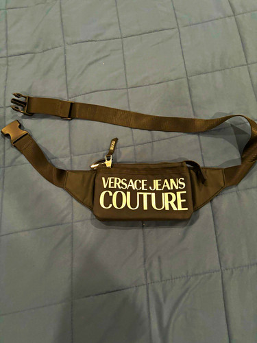 Versace Jeans Couture Black Waist Shoulder Bag Fanny Pack Buckle Unisex