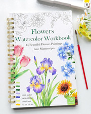 Watercolor Workbook, Water Coloring Book for Adult Teens Beginners,15 Beautiful