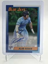 Topps 2025 Update 1990 Autographs Alan Roden Green Rookie /99 90AU-ARO Blue Jays