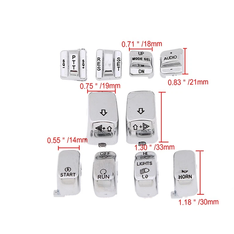 Ajuste para Harley Touring Modelo Cromo Interruptor de Control Manual Carcasa Tapa Botón Cubierta Foto 4 de 4