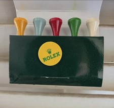 Authentic ROLEX Set of 5 Wooden Golf Tees  Marker Holder Set New In Package