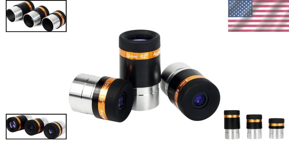 Professional Kellner Eyepiece Set: 4, 10, & 23mm with Wide Field for Telescopes - Image 2 of 4