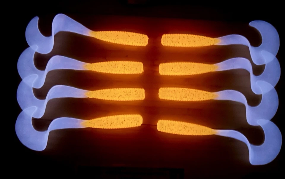 Boogey Man Bait Co. 8” Grub de agua salada Lingcod pez roca mero pargo brillo UV Foto 4 de 4